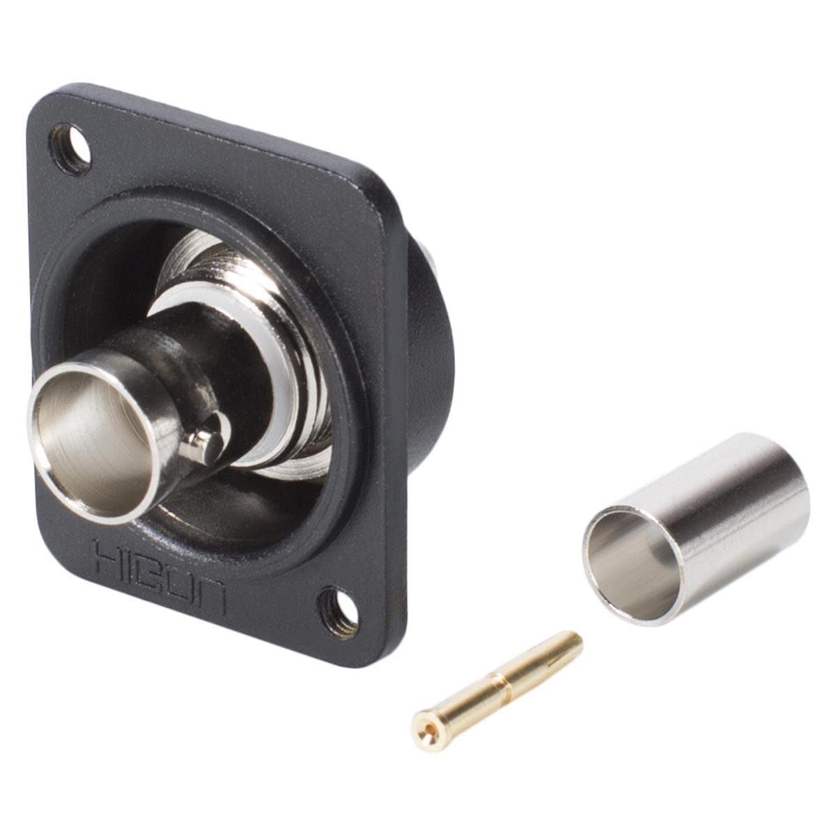 HICON BNC crimp-female connector 0.8/3.7, Type D M3, nickel coloured