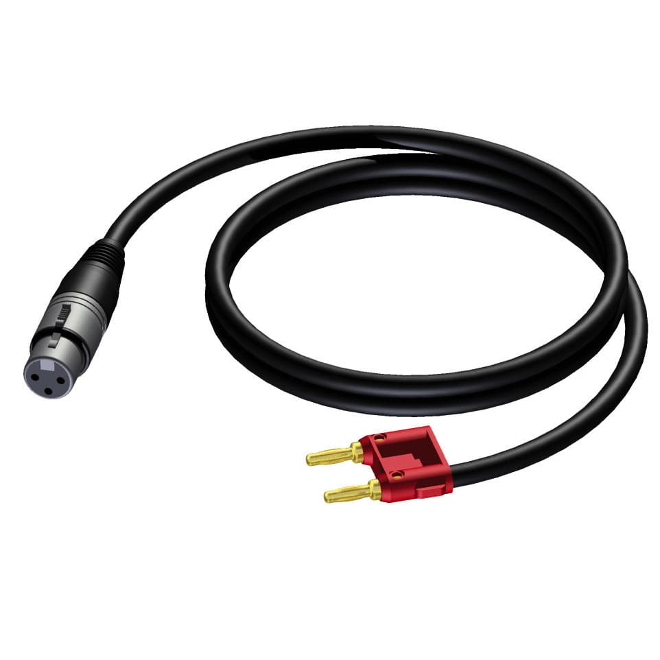 Loudspeaker cable - XLR female - banana 1,5 meter