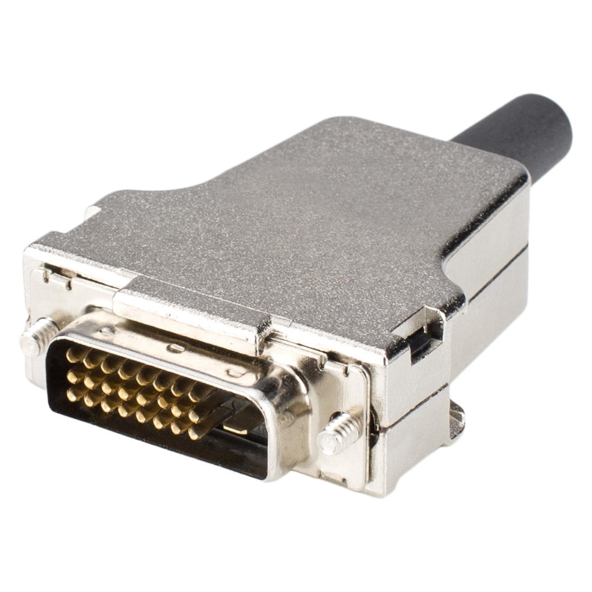 HICON DVI, 25-pole, metal, Soldering-male connector, gold plated contact(s), straight, nickel colour