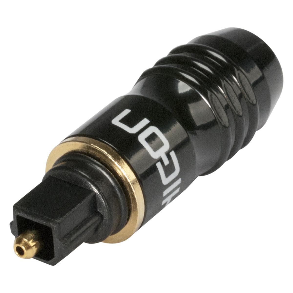 HICON TOSLINK, metal, screw-type-male connector, straight, black