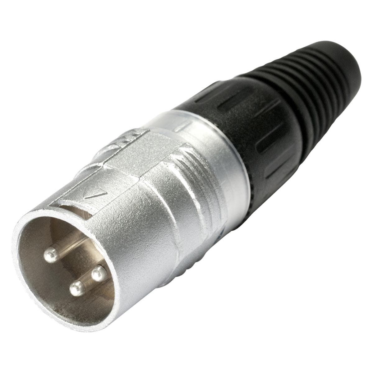 HICON XLR, 3-pole, Cap: plastic, male conn., silver plated contact(s), straight, Velvet Chrome