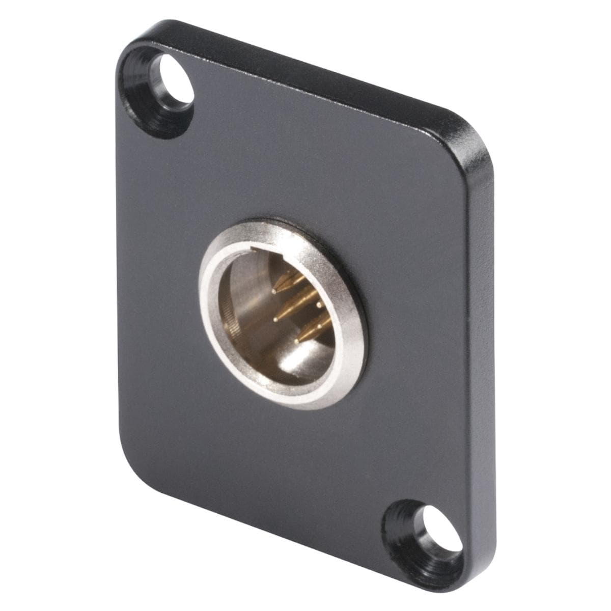 HICON Mini-XLR, 5-pol , metal, Soldering-male connector, gold plated contact(s), Type D, dark grey