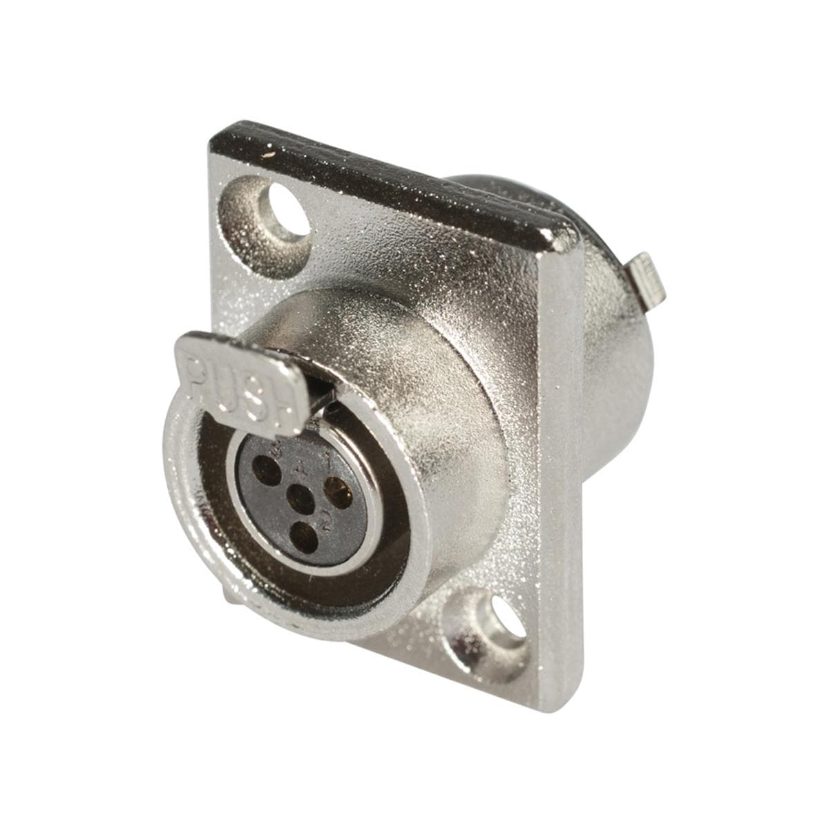 HICON Mini-XLR, 4-pole , metal, female connector, gold plated contact(s), special, nickel coloured