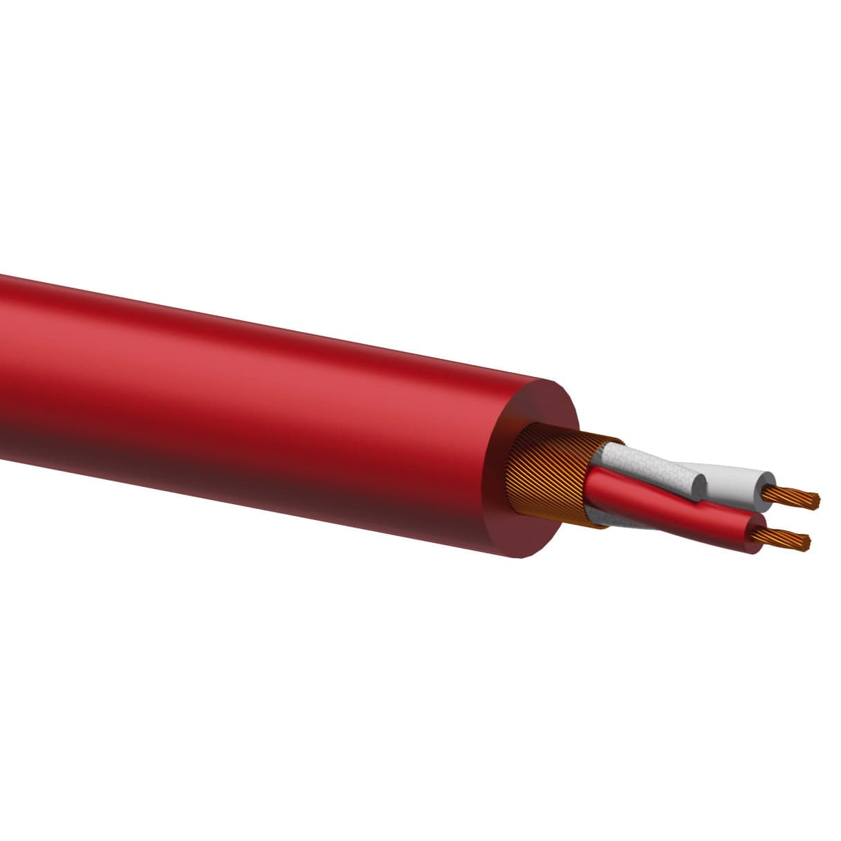 Balanced microphone cable - flex 2 x 0.23 mm²- 24 AWG , red