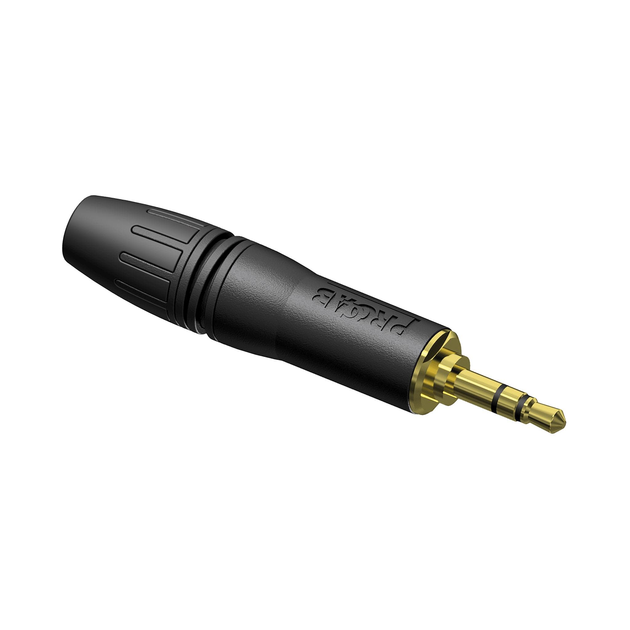 Cable connector - professional 3.5 mm jack male stereo - gold contacts Black shell