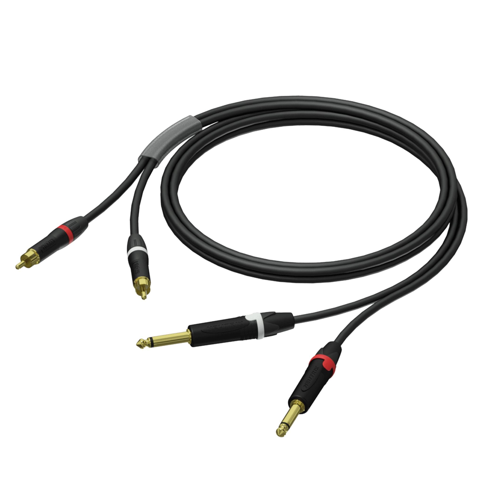2 x 6.3 mm Jack male mono - 2 x RCA/Cinch male - UltraFlex™ 3 meter