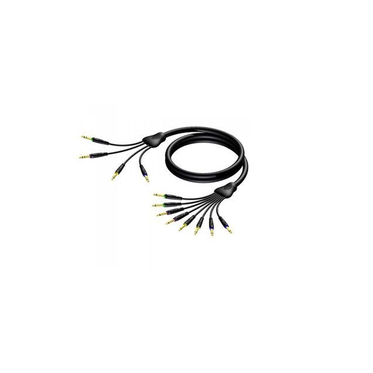 8x jack mono male- 4x jack stereo male, 5m