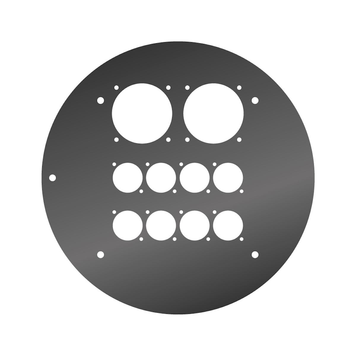 Sommer cable Front panel with 2 Schuko- + 8 x A/B holes (XLR A-Series) for GT310, HT and SK-Modelle,