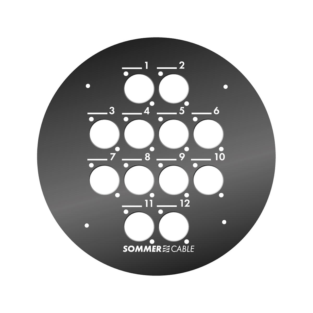 Sommer cable Front panel with 12 D-holes (XLR, etc.) for GT310, HT and SK-Modelle, anthracite RAL701