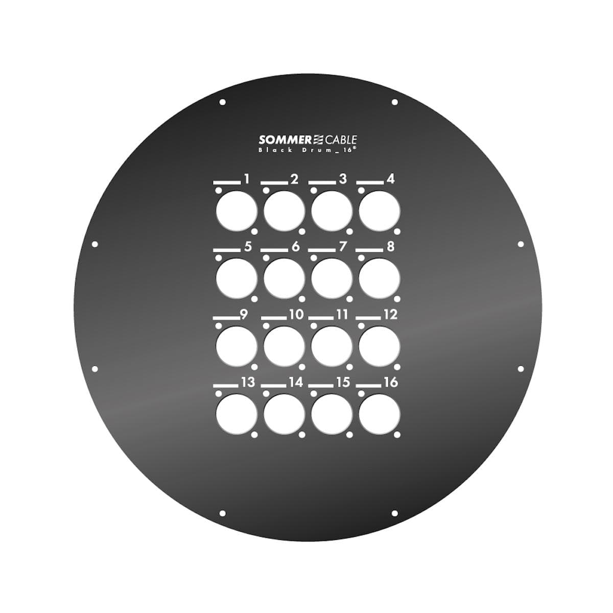 Sommer cable Front panel with 16 D-holes (XLR, etc.) for GT450, SD050 and SD060, anthracite RAL7016
