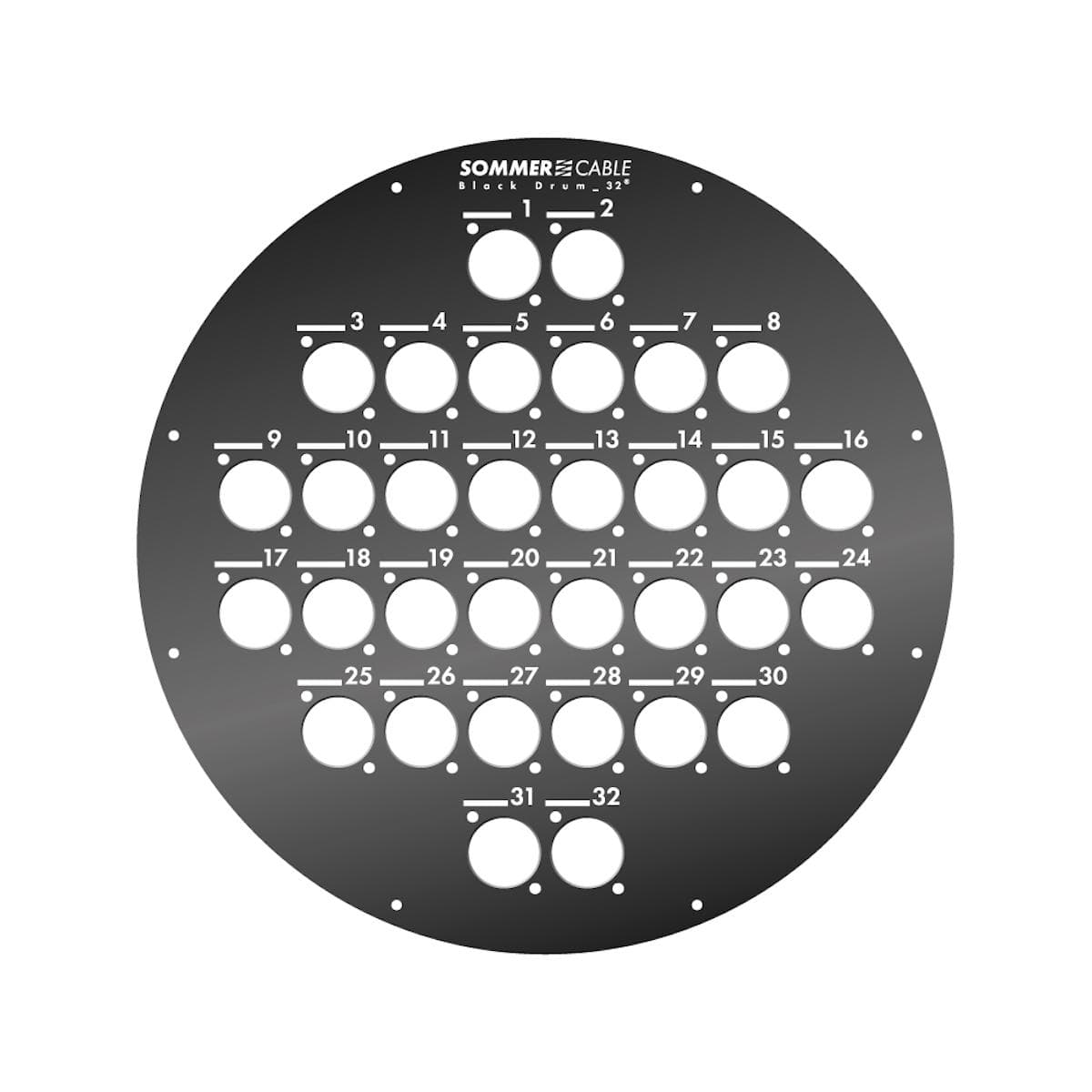 Sommer cable Front panel with 32 D-holes (XLR, etc.) for GT450, SD050 and SD060, anthracite RAL7016