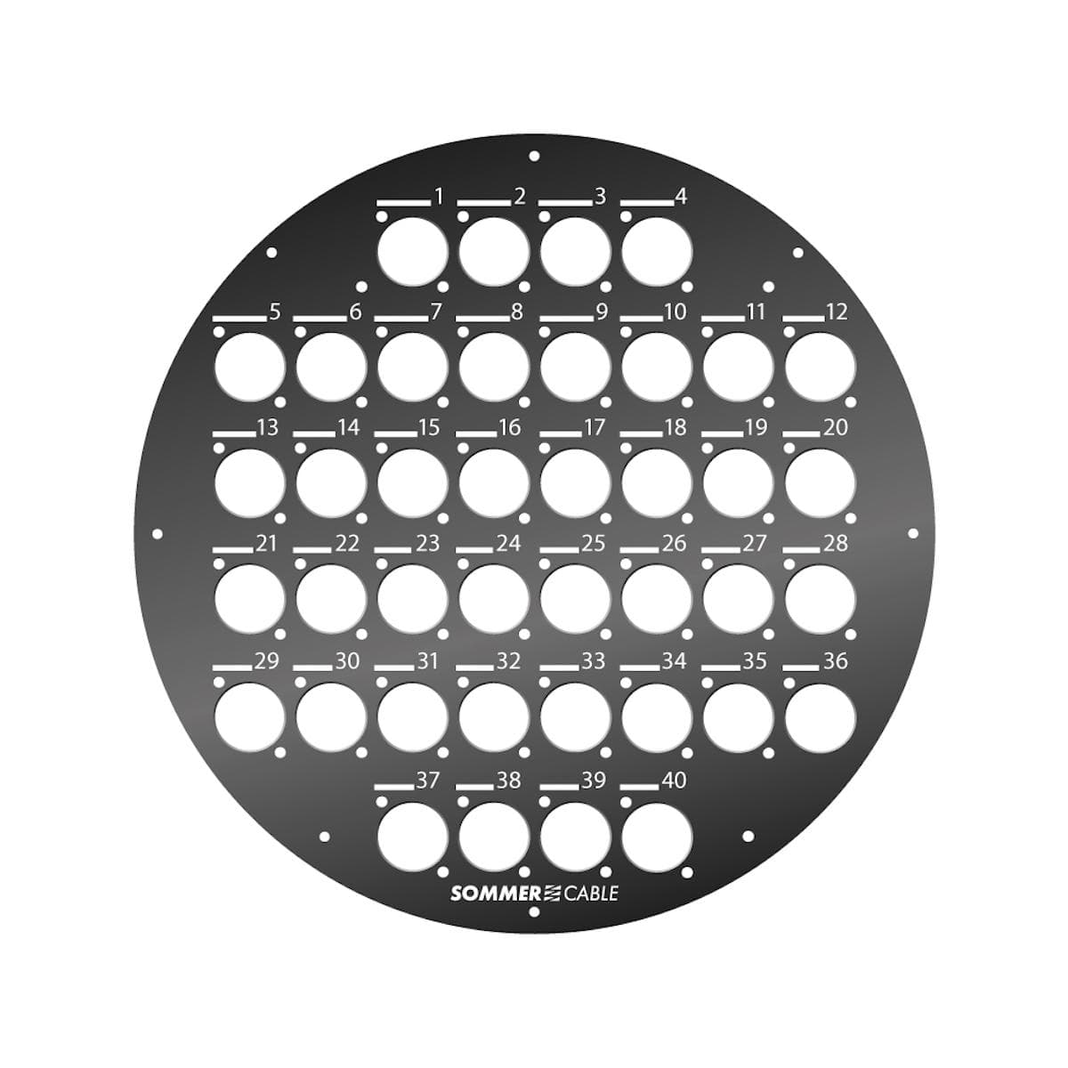 Sommer cable Front panel with 40 D-holes (XLR, etc.) for GT450, SD050 and SD060, anthracite RAL7016