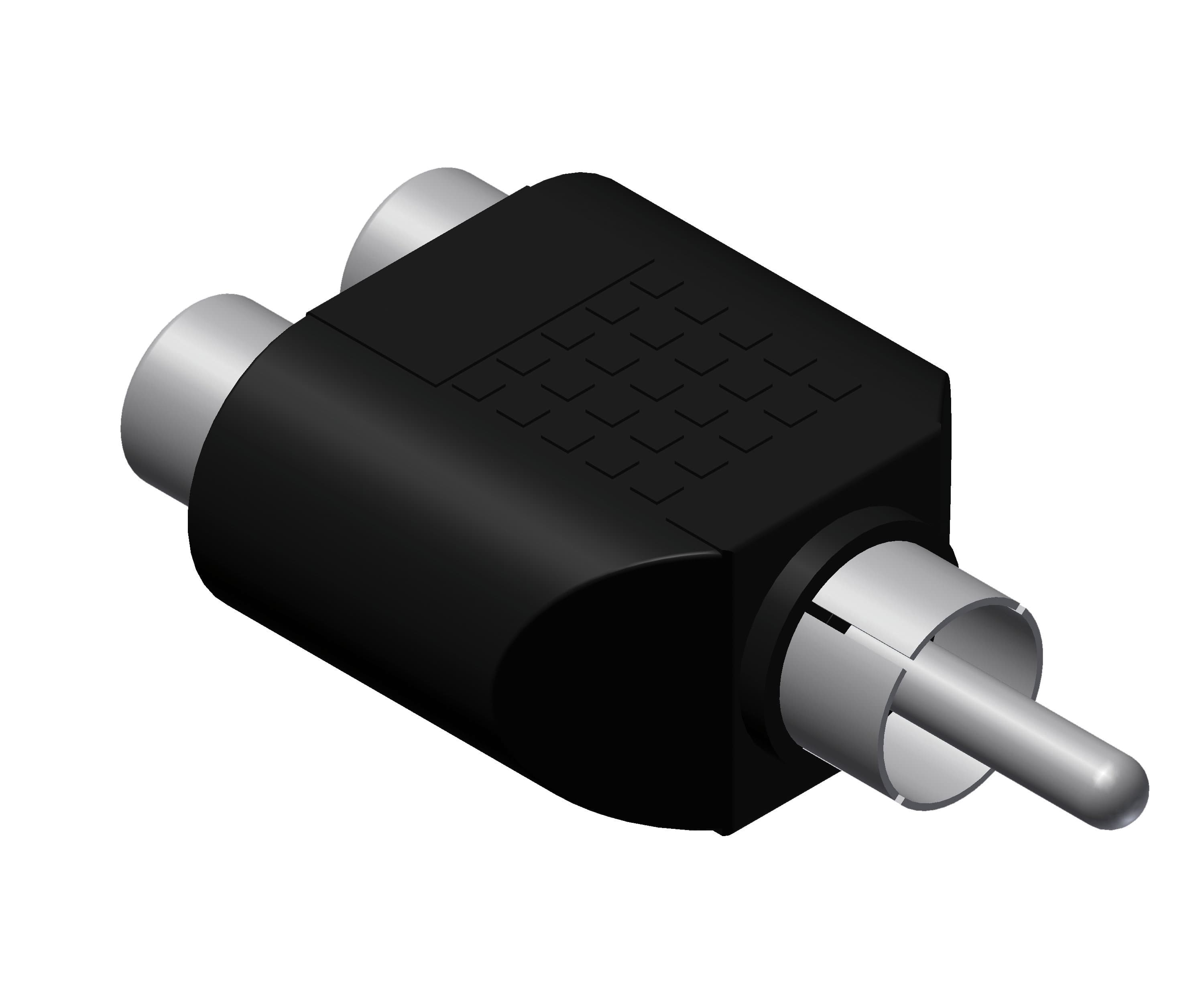 Adapter - 2 x RCA/Cinch female - RCA/Cinch male Adapter