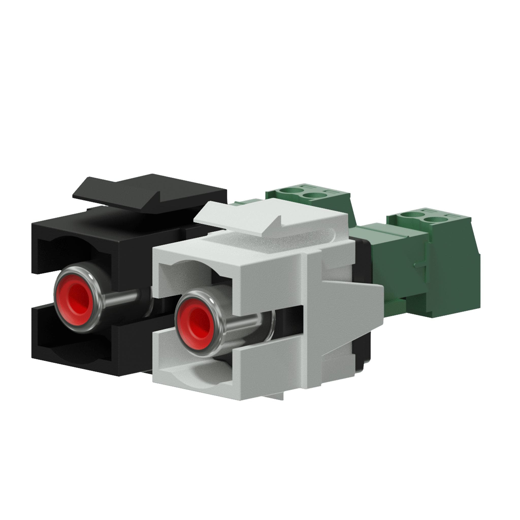 Keystone adapter - RCA female - 2-pin terminal block - pair White