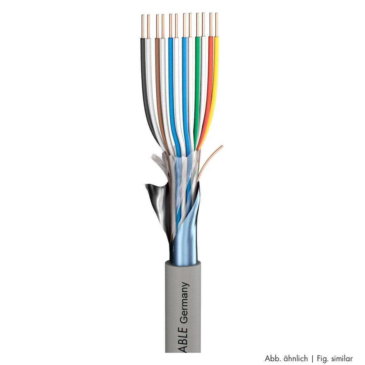 Telecommunication cable Logicable LG; PVC, flame-retardant; grey | 2 x 0,50 mm² x number of pairs |