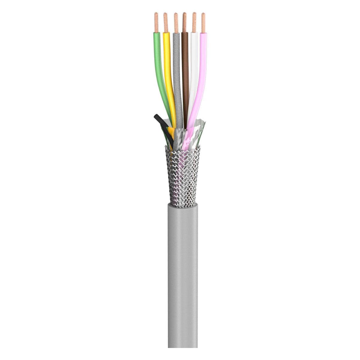 control lead SC-Control Flex; 6 x0,75 mm²; PVC, flame-retardant, Ø 8,10 mm; grey; Eca
