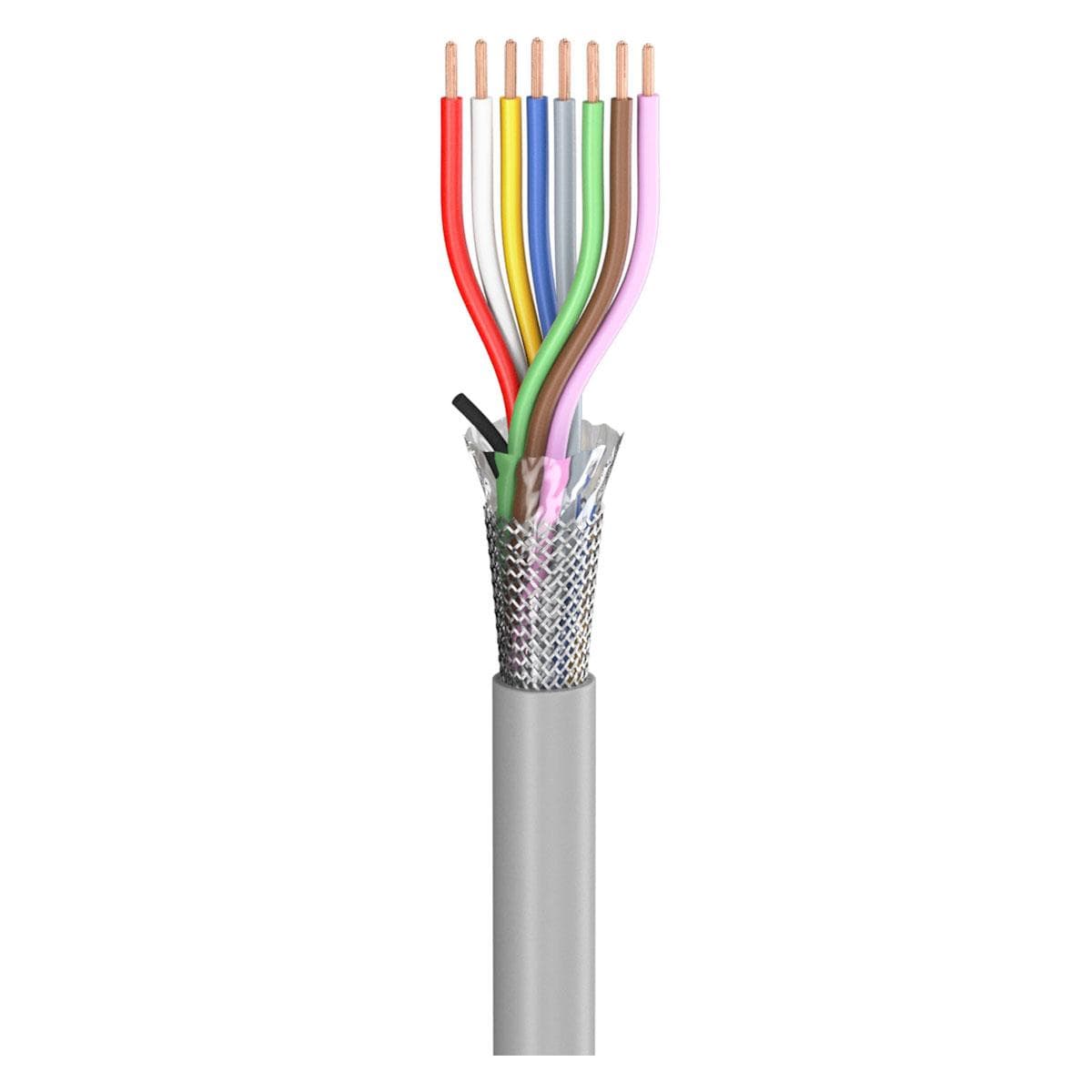 control lead SC-Control Flex; 8 x0,75 mm²; PVC, flame-retardant, Ø 9,20 mm; grey; Eca