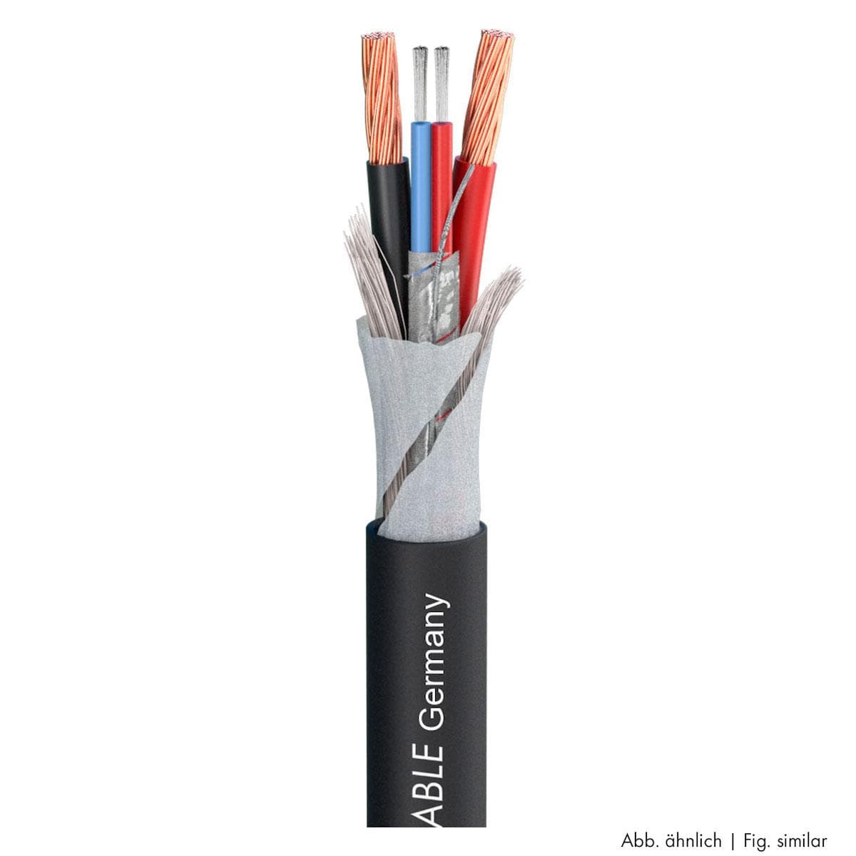 SC-Kolorith 1; audio: 1 x 2 x 0,38 mm²; power: 2 x 2,00 mm²; PVC Ø 7,40 mm; black