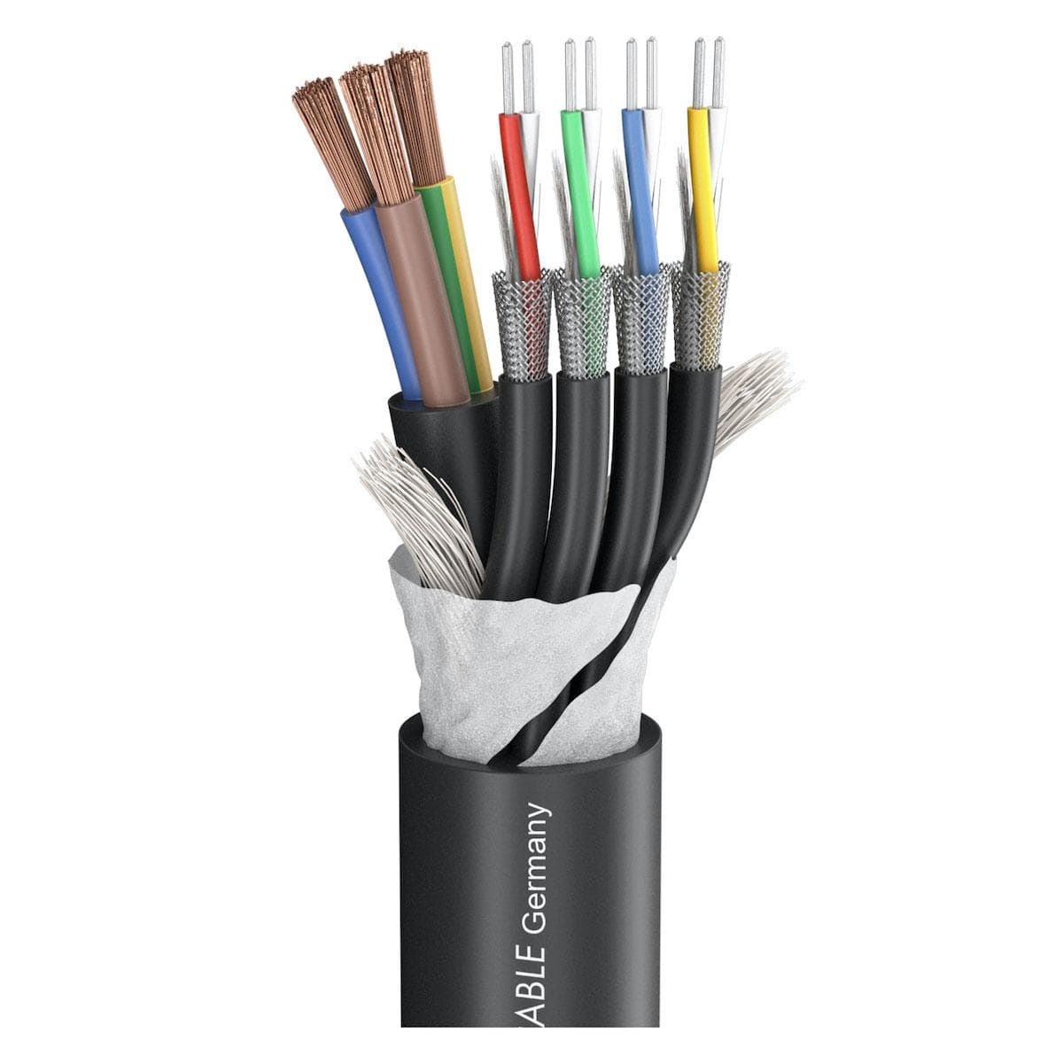 SC-Monolith 4 HV; power: 3 x 2,50 mm²; DMX: 2 x 0,25 mm²; PVC Ø 18,00 mm; black