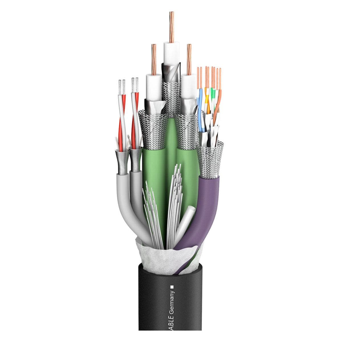 Transit MC 3201 HD-SDI; video: 3 x 1,20/5,00; audio: 2 x 2 x 0,15 mm²; 1 x CAT.7; Soft-PVC Ø 20,50 m