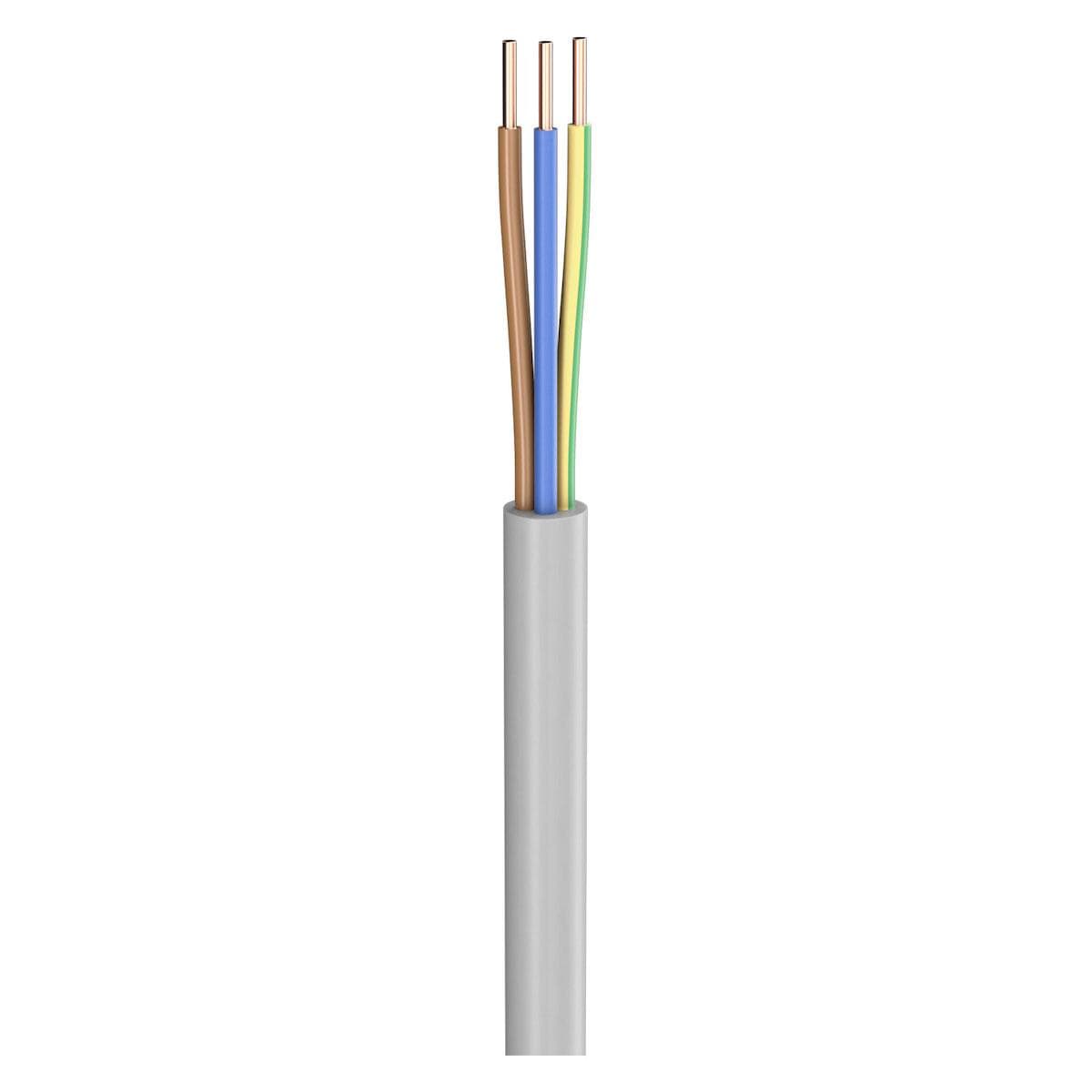 Power Lead NYM-J; 3 x 6,00 mm²; PVC, flame-retardant, Ø 12,65 mm; grey; Eca