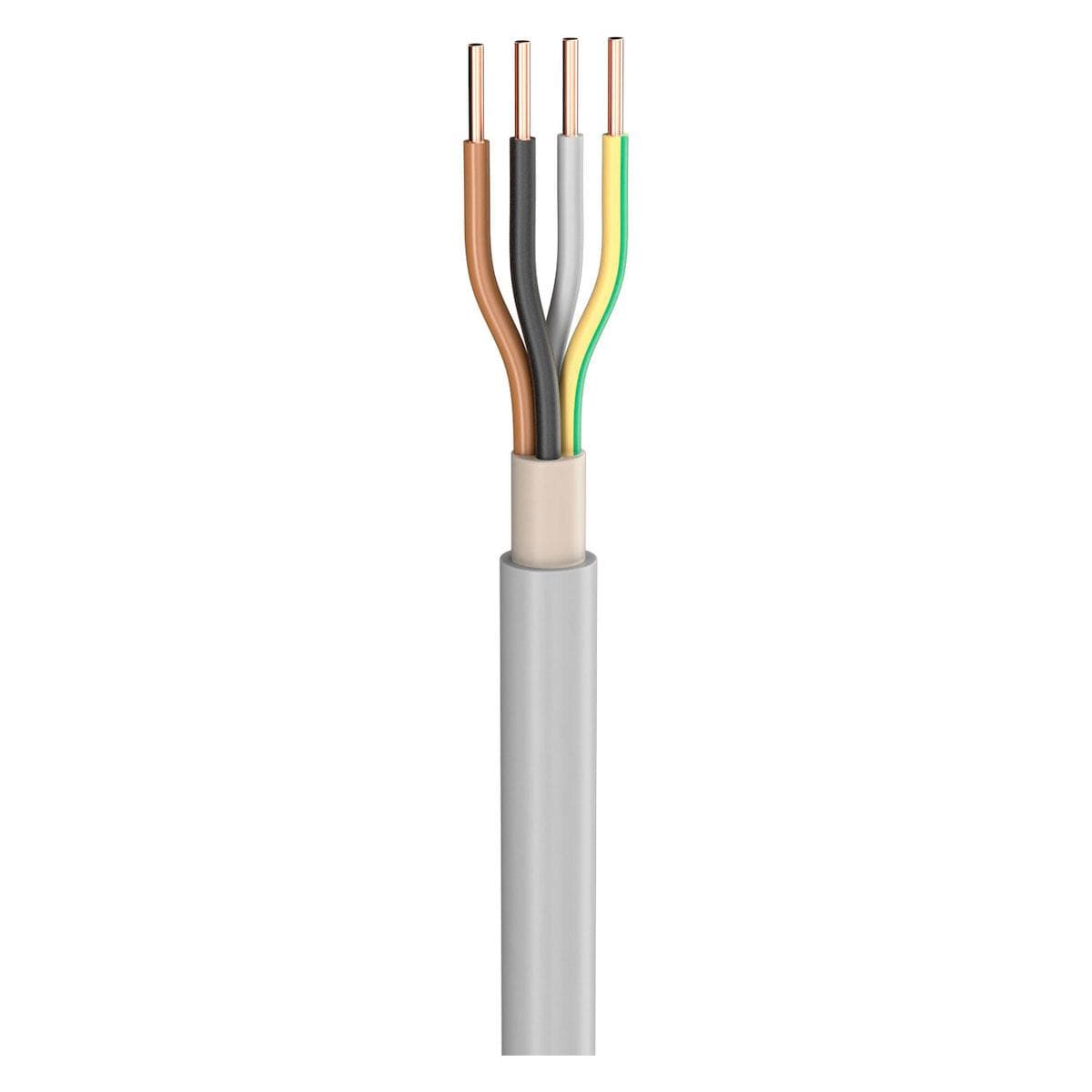 Power Lead NYM-O; 4 x 16,00 mm²; PVC, flame-retardant, Ø 20,00 mm; grey