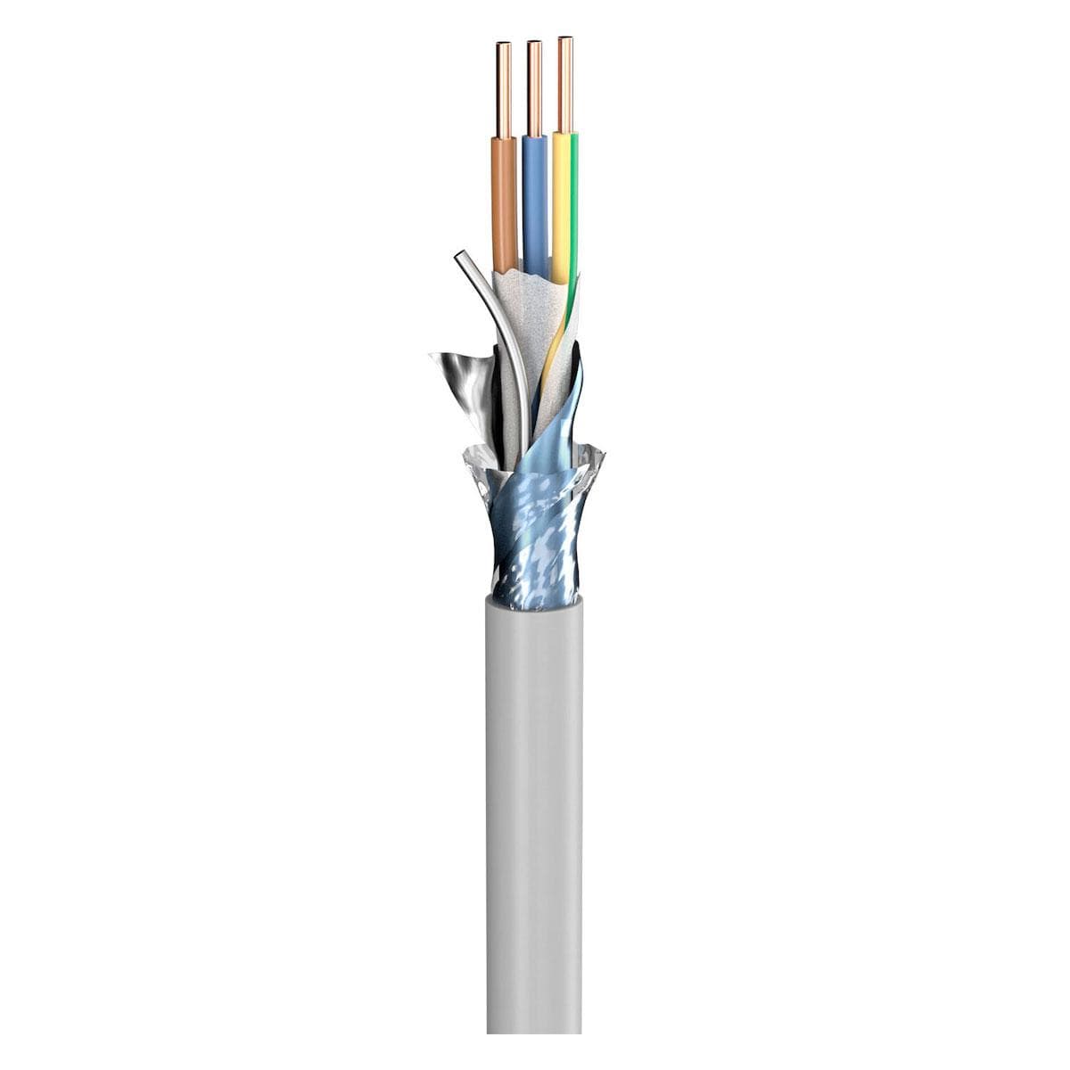 Power Lead (N)YM-(ST)-J; 3 x 4,00 mm²; PVC, flame-retardant, Ø 11,80 mm; grey