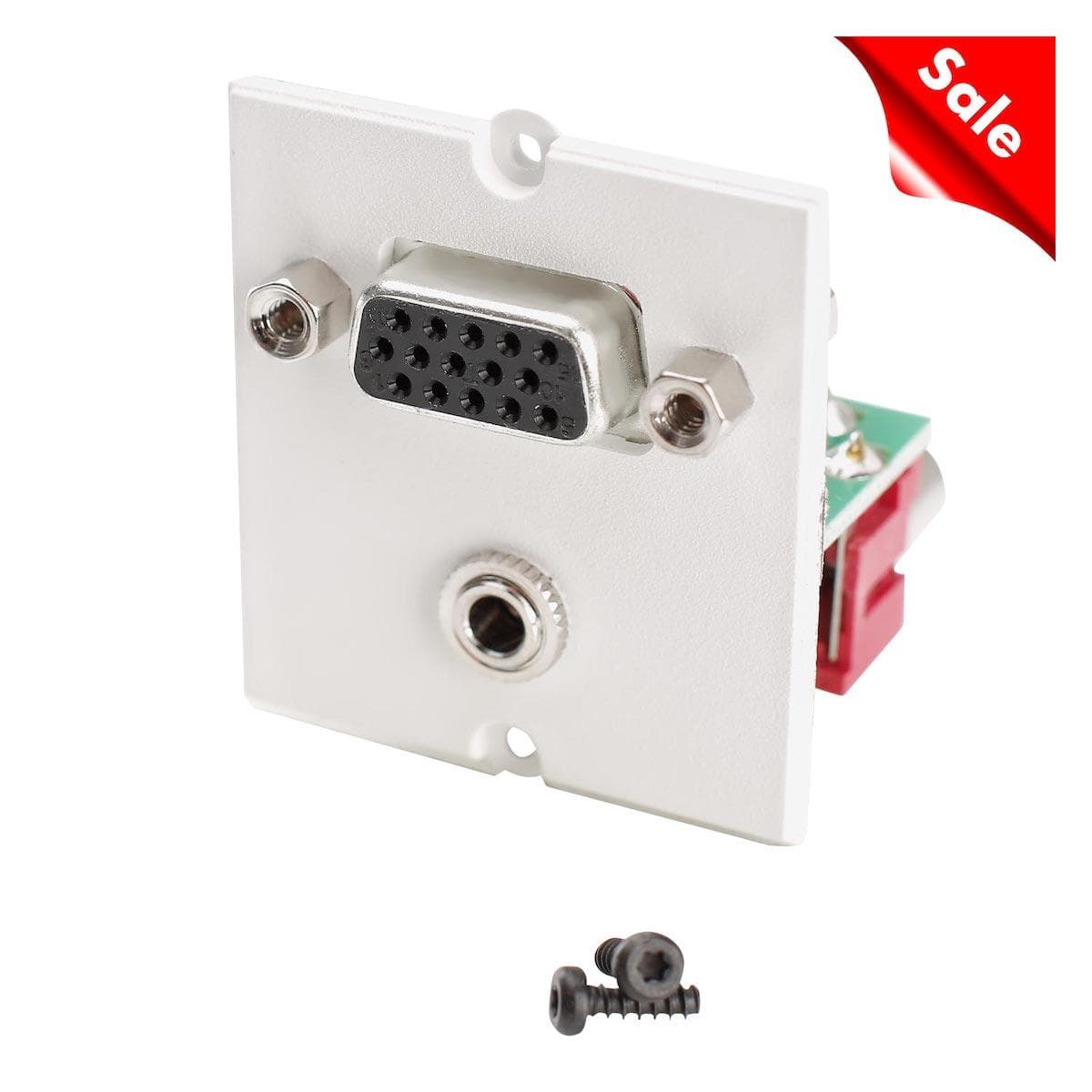 SYSWALL Front panel VGA + 3.5mm / VGA + 2 x RCA, colour: RAL 9010 pure white