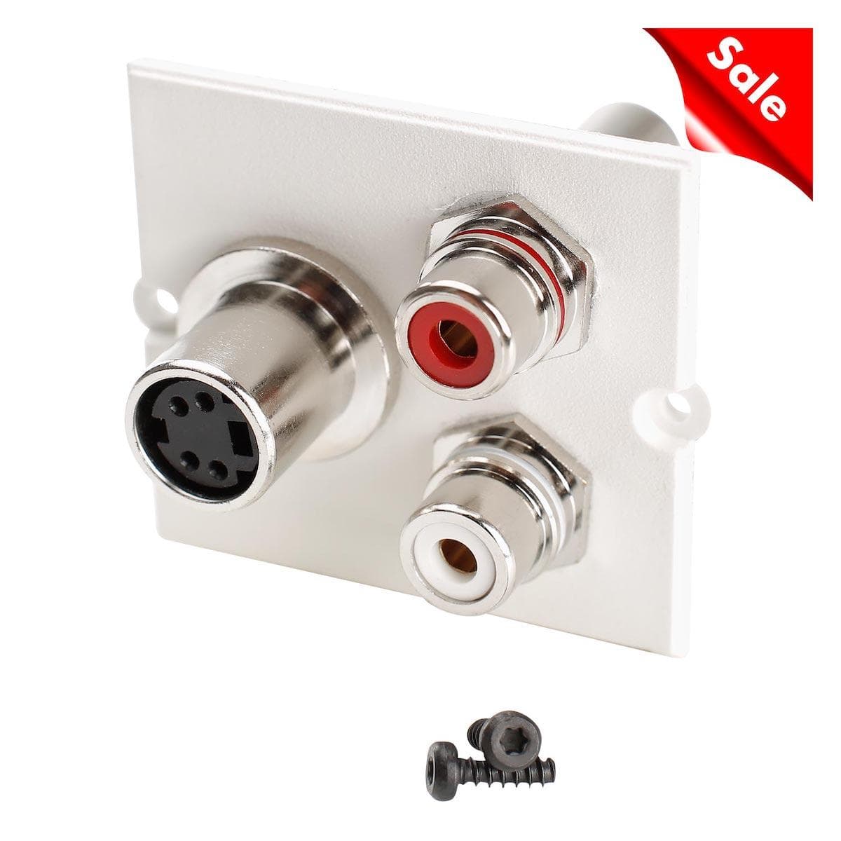 SYSWALL Front panel S-VHS + 2 x RCA/S-VHS + 2 x RCA, colour: RAL 9010 pure white