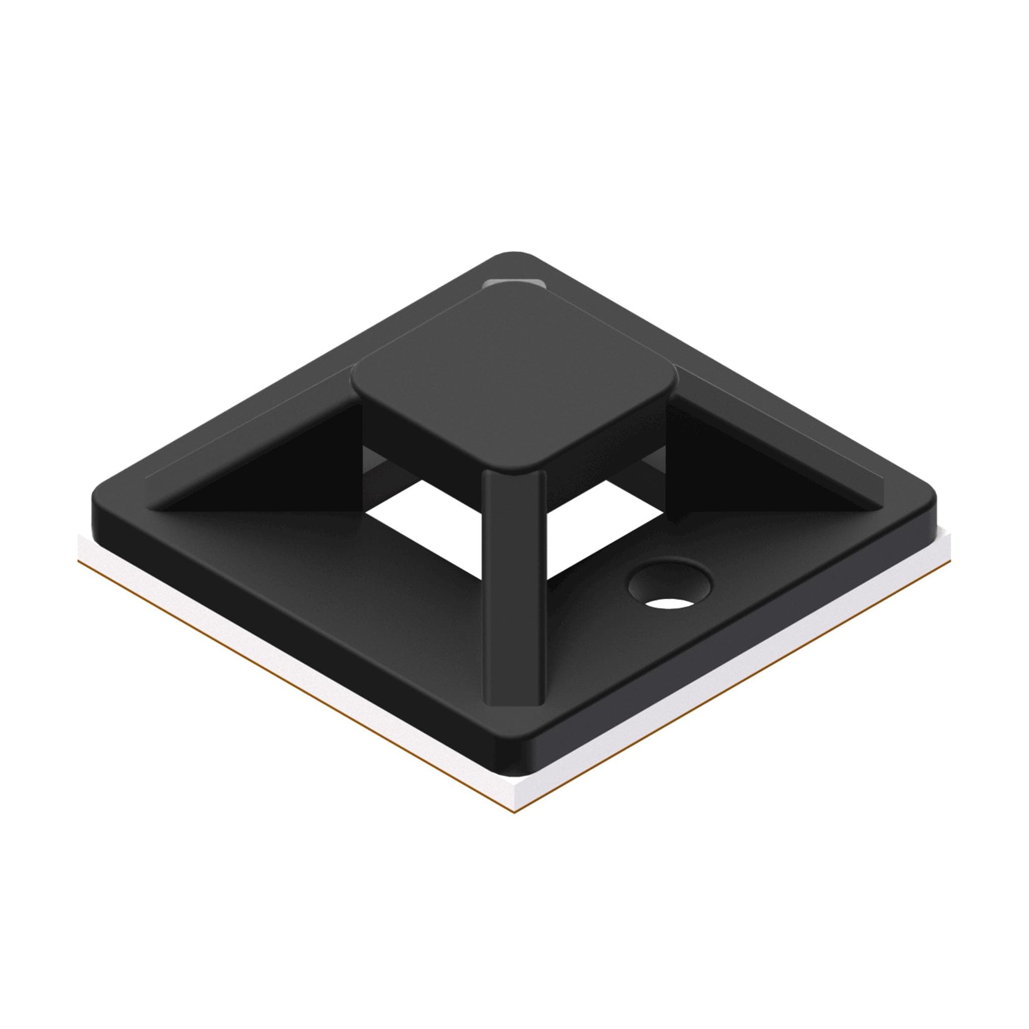 Self adhesive cable tie mount - 20 x 20 mm Black version