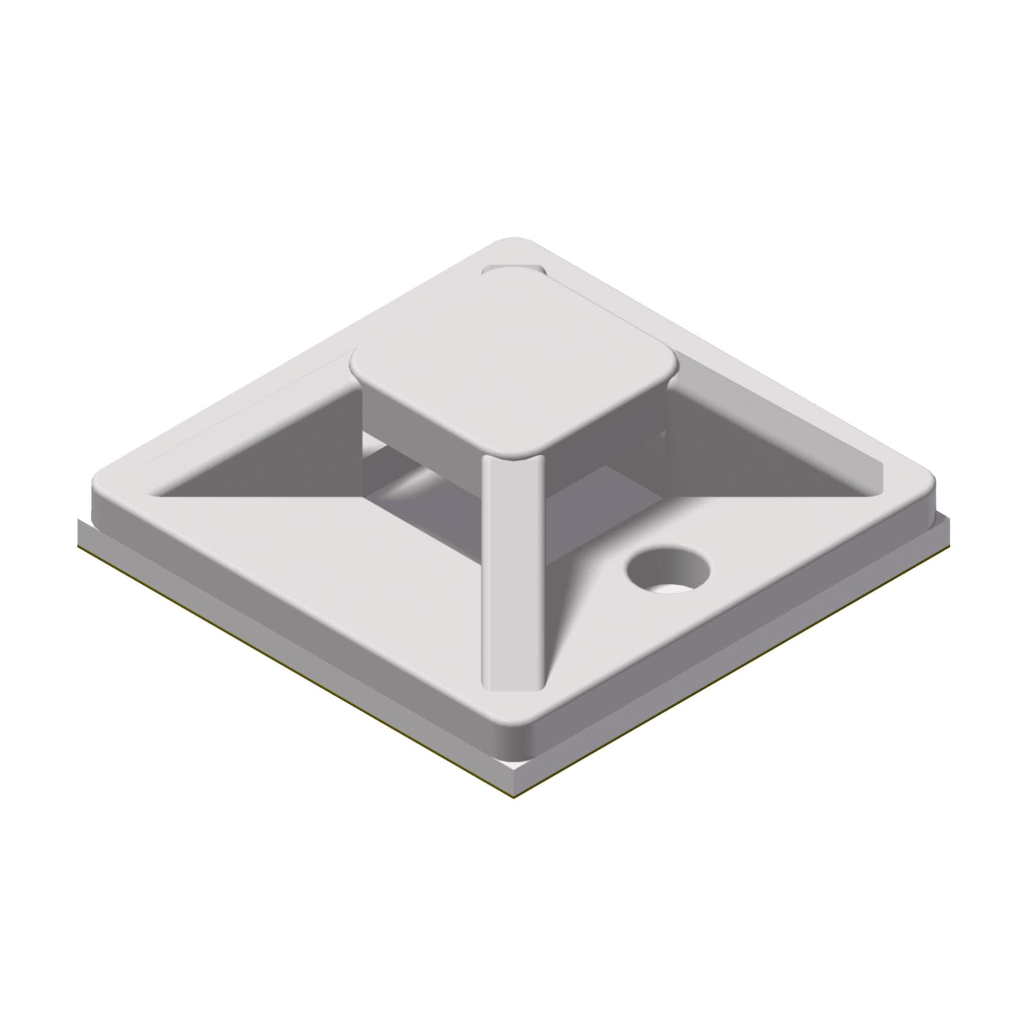 Self adhesive cable tie mount - 20 x 20 mm White version