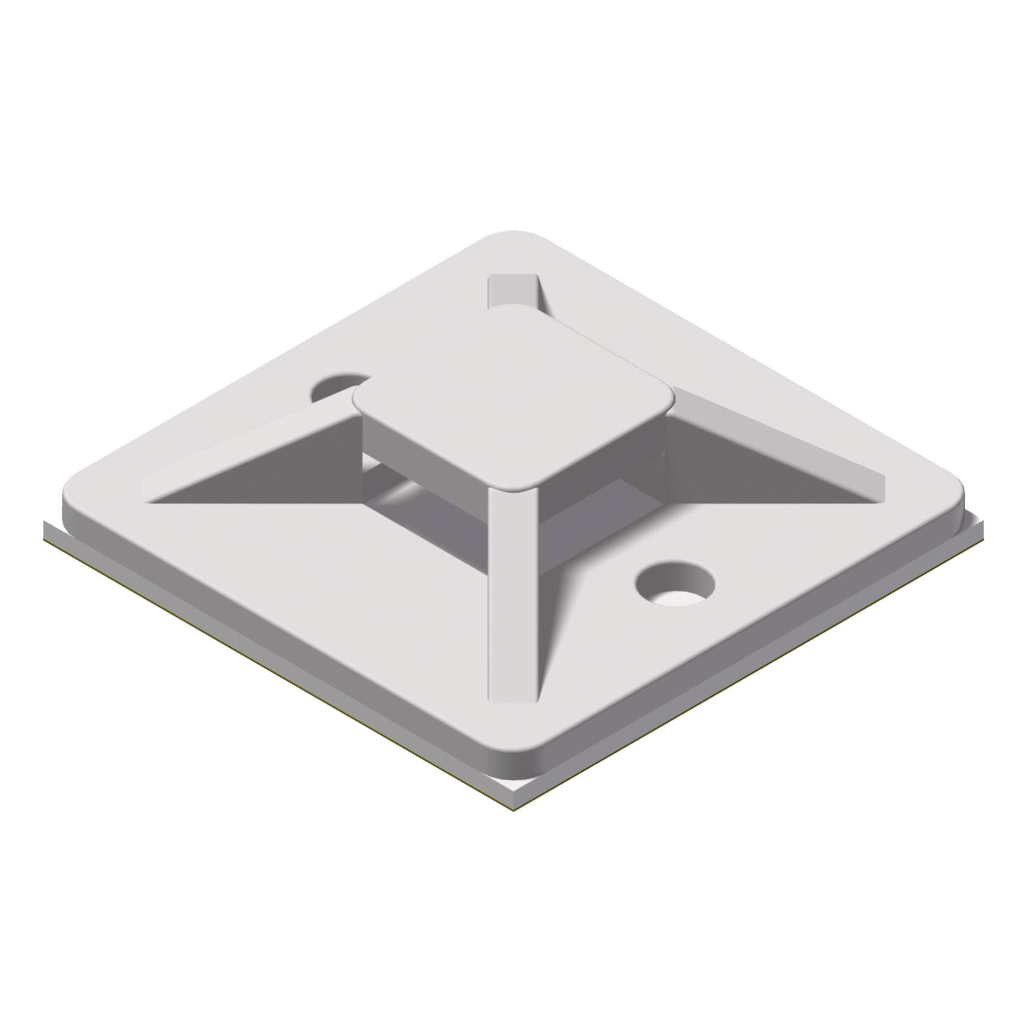 Self adhesive cable tie mount - 30 x 30 mm White version