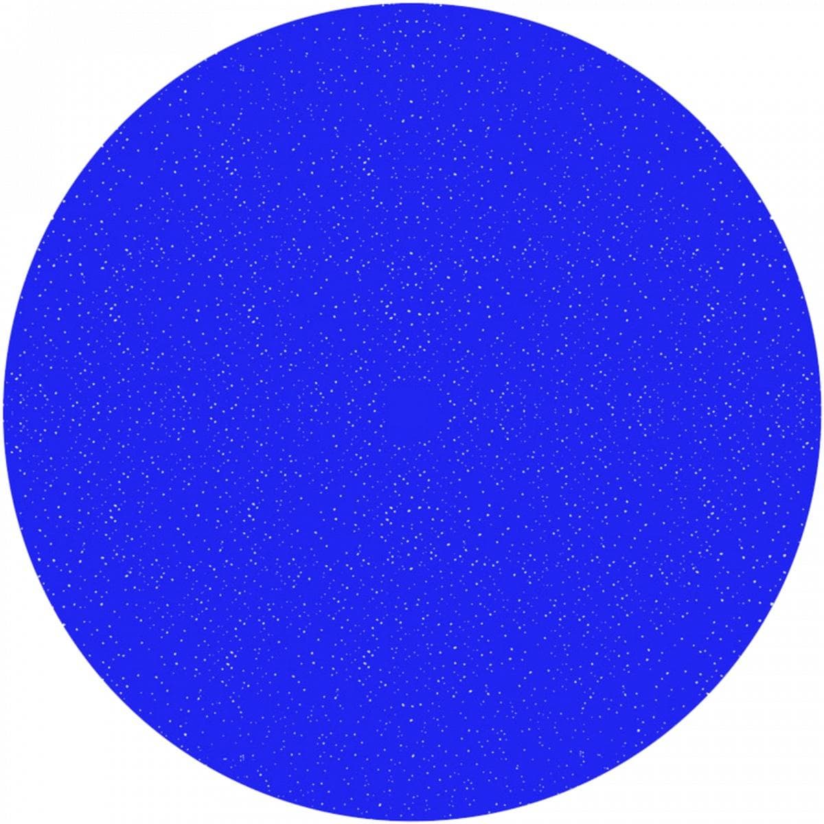 Animation wheel in borosilicate glass. Snowfall blue white. Ø E 105 mm