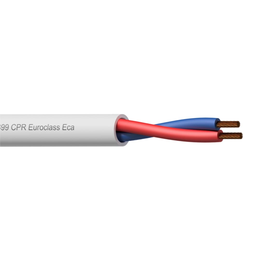 Procab BLS215 LOUDSPEAKER CABLE - 2x1,5mm²/16AWG - CCA - CPR Euroclass Eca- WHITE