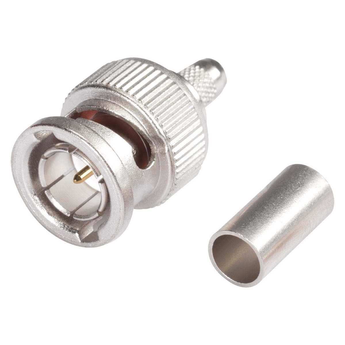 HICON BNC 3G-SDI crimp-male connector 0.6/2.8, straight, nickel coloured