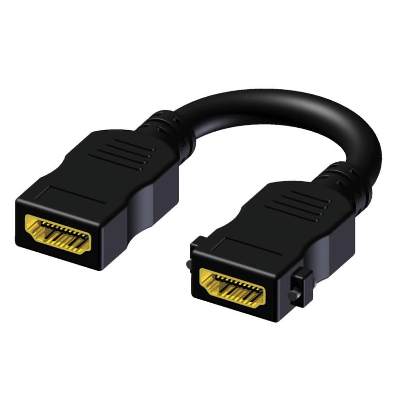 Adapter -HDMI female - HDMI female - Pigtail Black