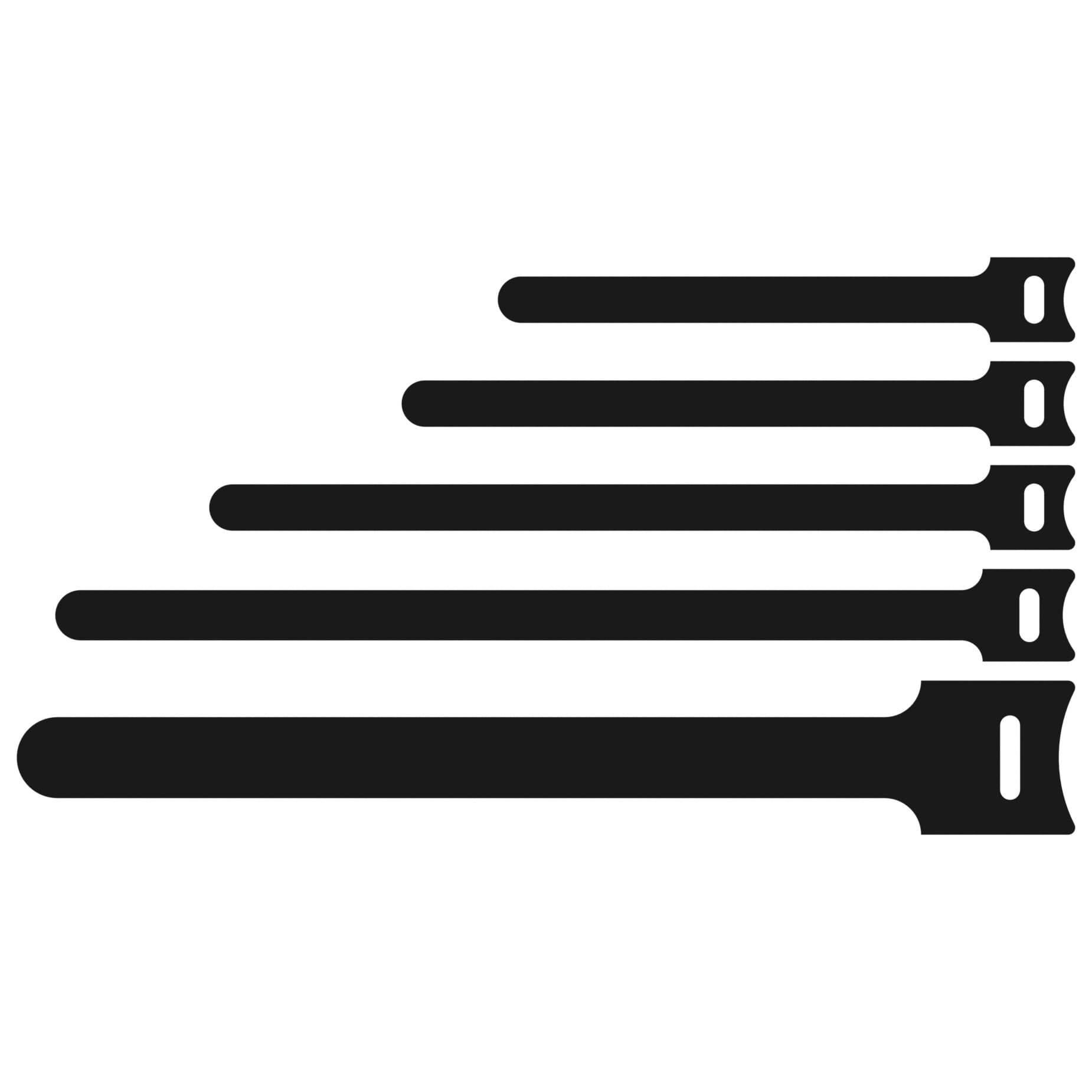 Hook & loop cable ties - 12 x 125 mm Black version (1 pc)