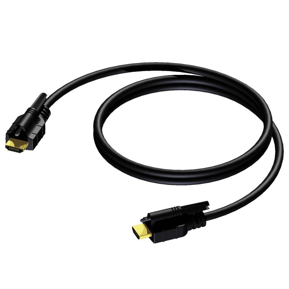 HDMI A male - HDMI A male - double locking 1 meter