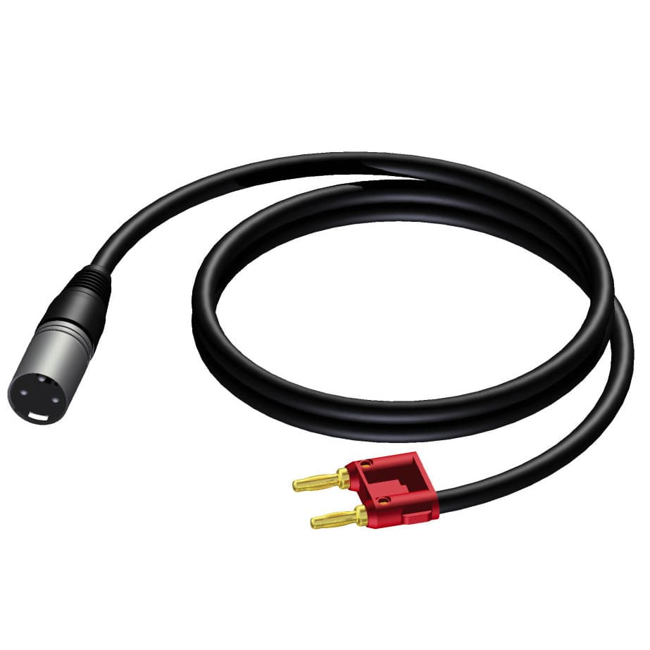 Loudspeaker cable - XLR male - banana 1,5 meter