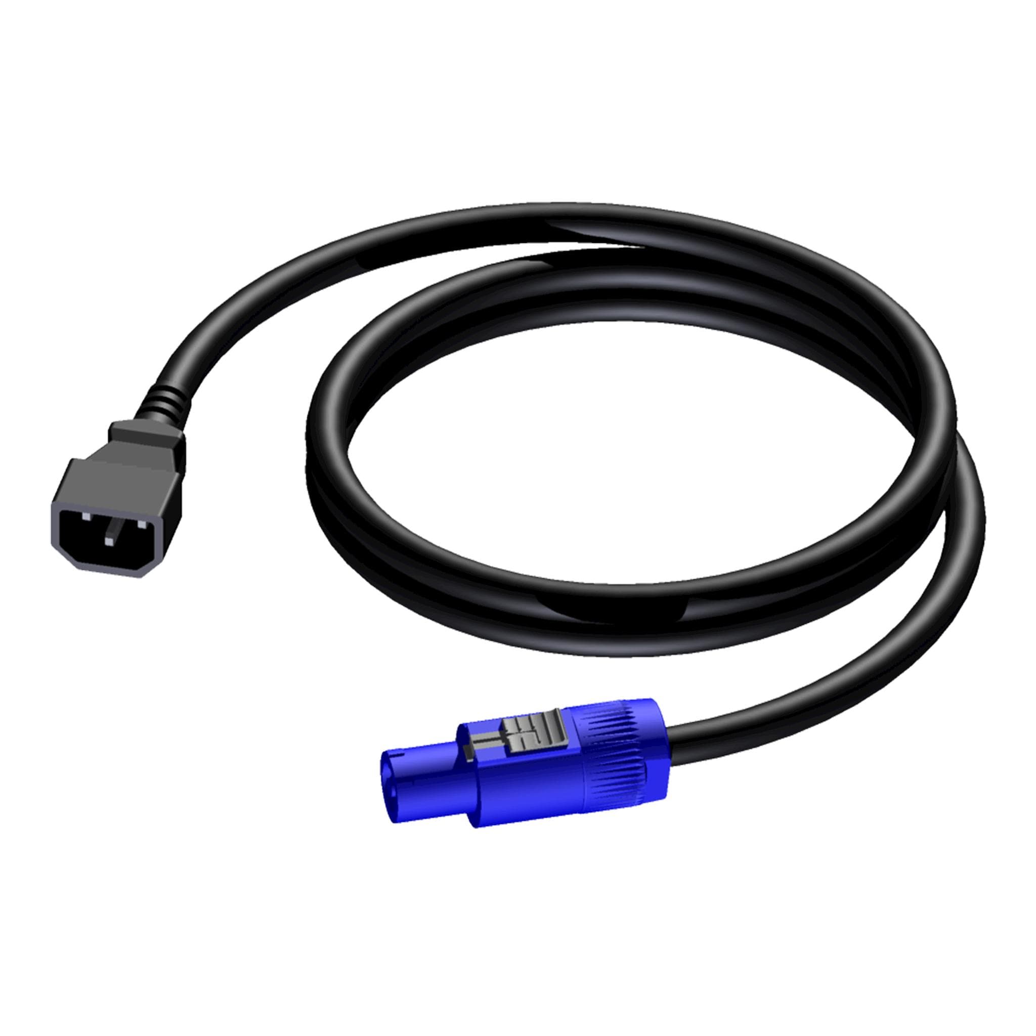 Power cable - euro power male - powerCON power-in - 3 x 1.5 mm² 1,5 meter