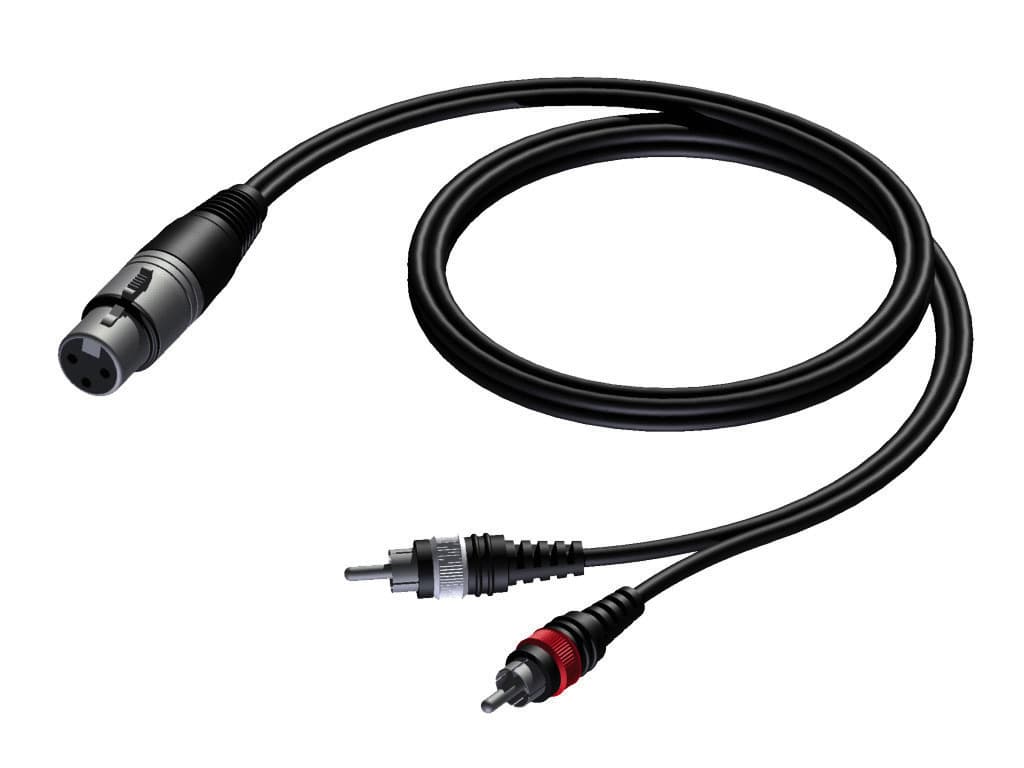 XLR female to 2 x RCA/Cinch male 1,5 meter
