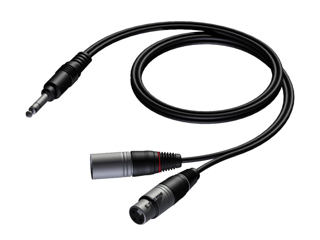 6.3 mm Jack male stereo - XLR male & XLR female 3 meter