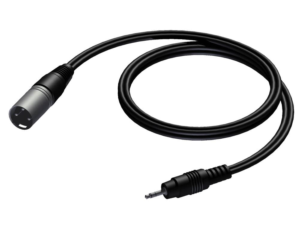 XLR male - 3.5 mm Jack male stereo 1.5 meter