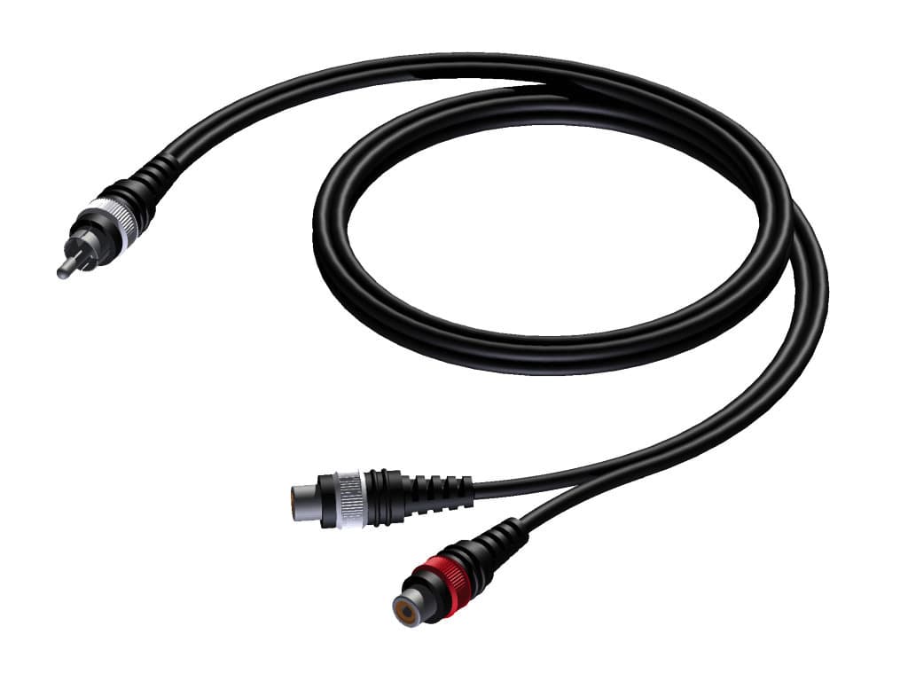 RCA/Cinch male - 2 x RCA/Cinch female 0,25 meter
