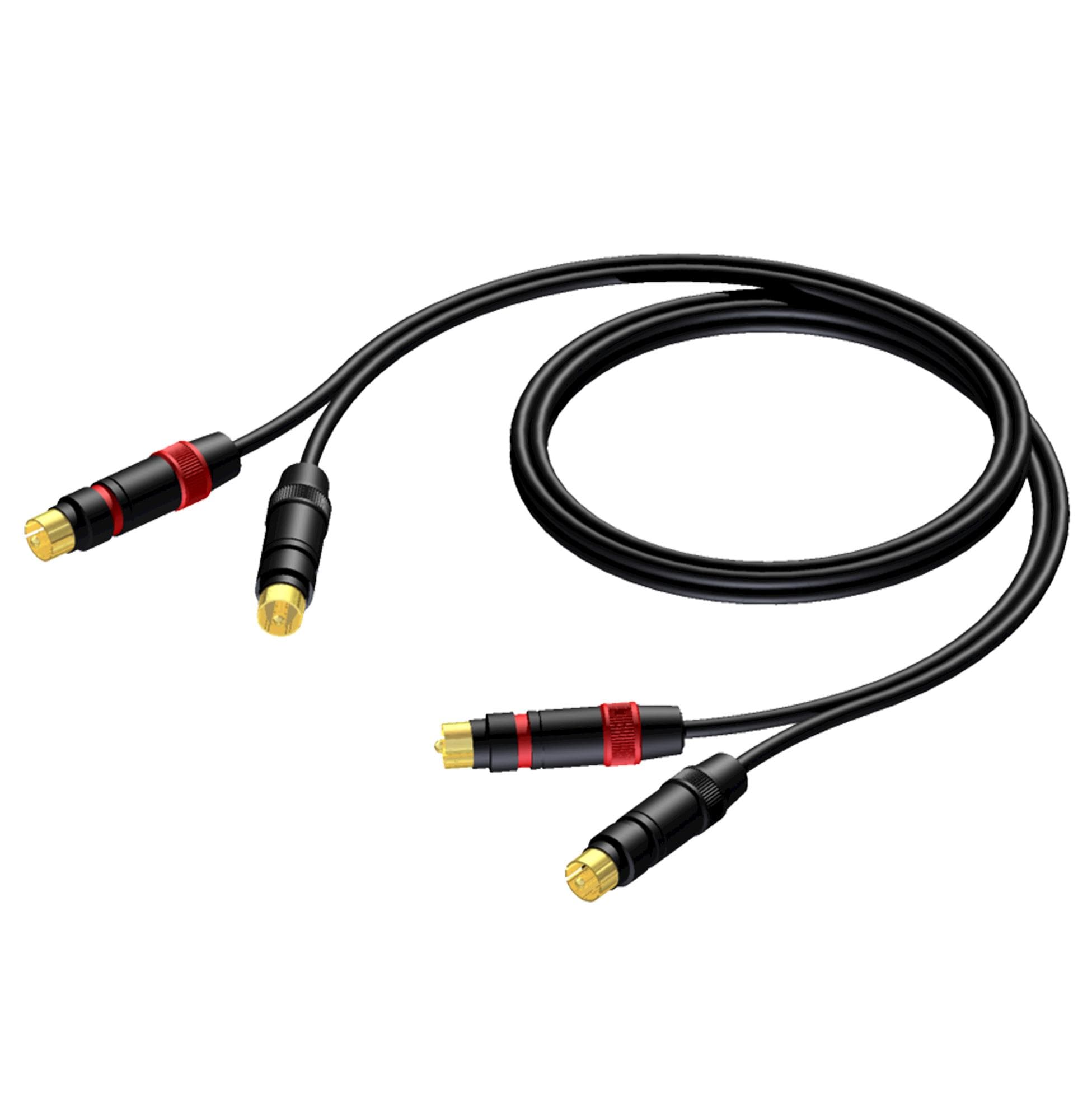 2 x RCA/Cinch male to 2 x RCA/Cinch male - heavy duty 10 meter