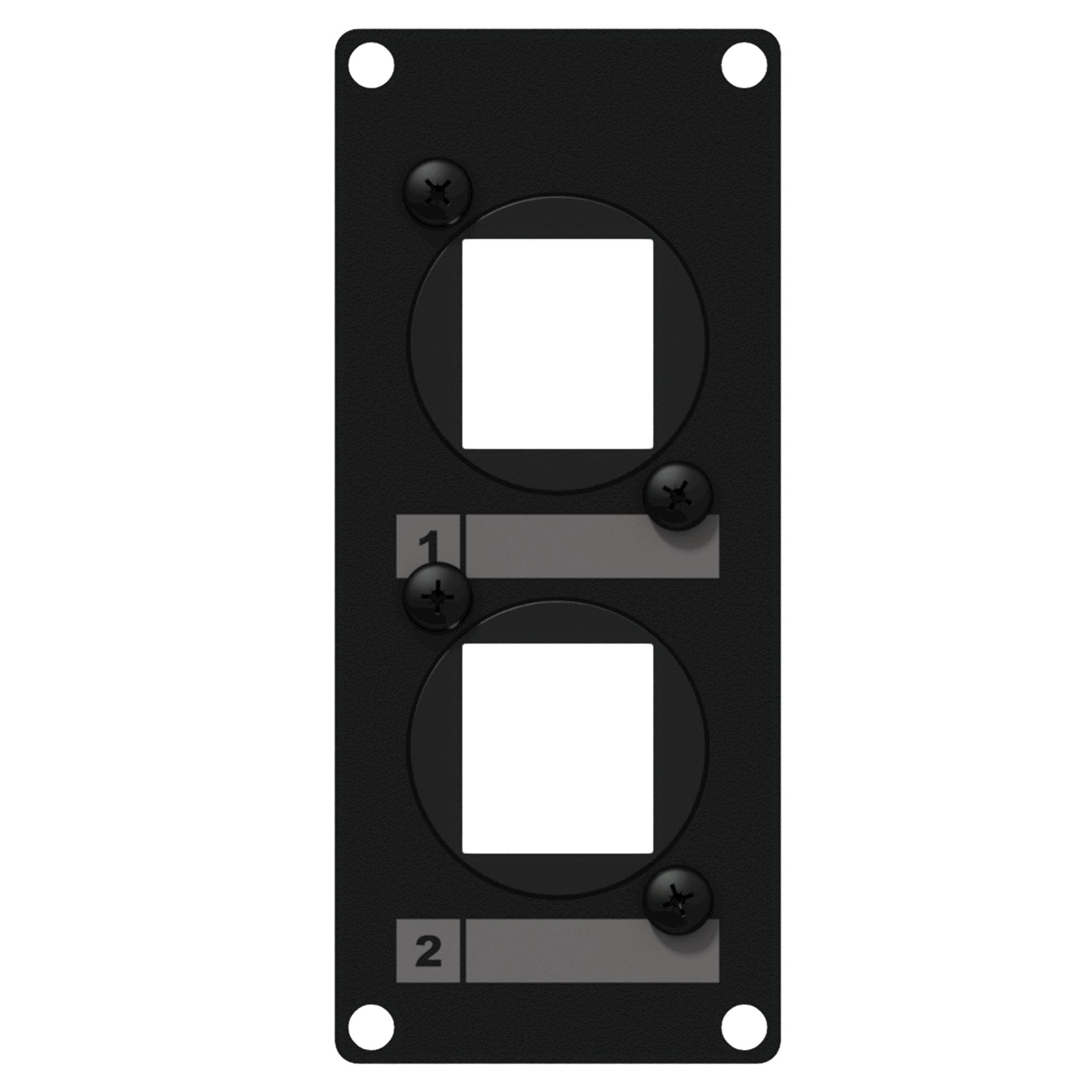CASY 1 space cover plate - 2x Keystone adapter Black version