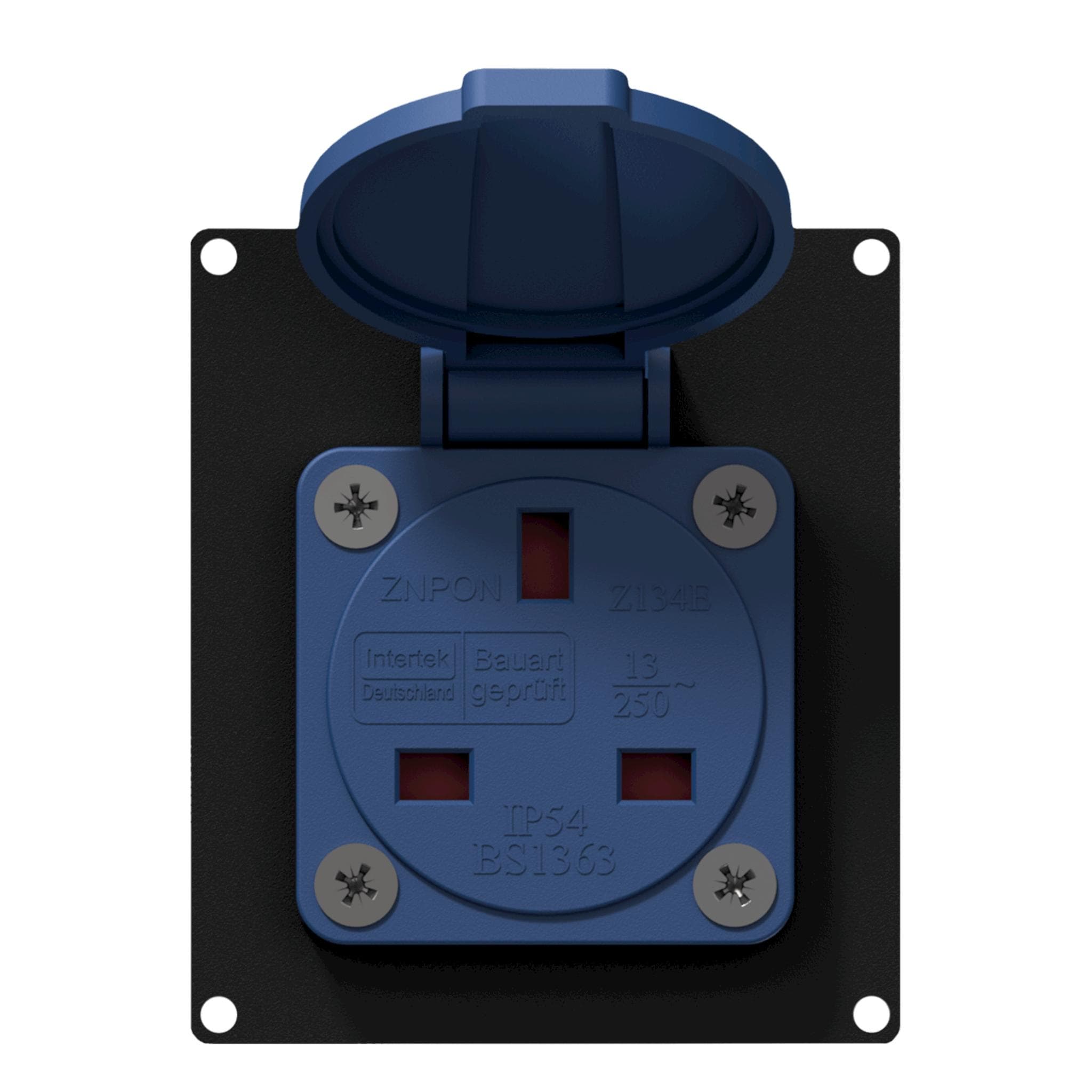 CASY 2 space with UK outlet IP54 Black