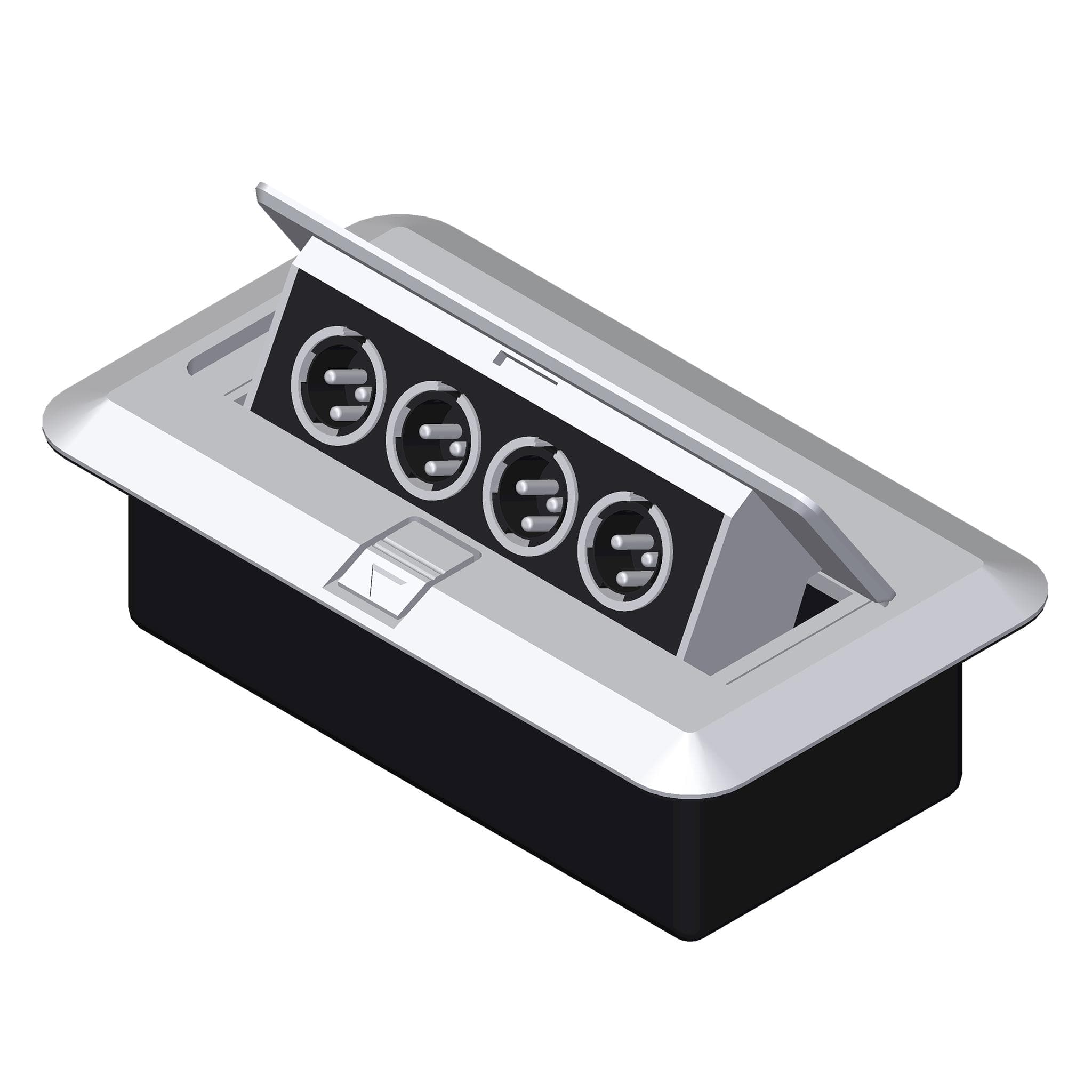 Floor connection box 4 x XLR male Grey