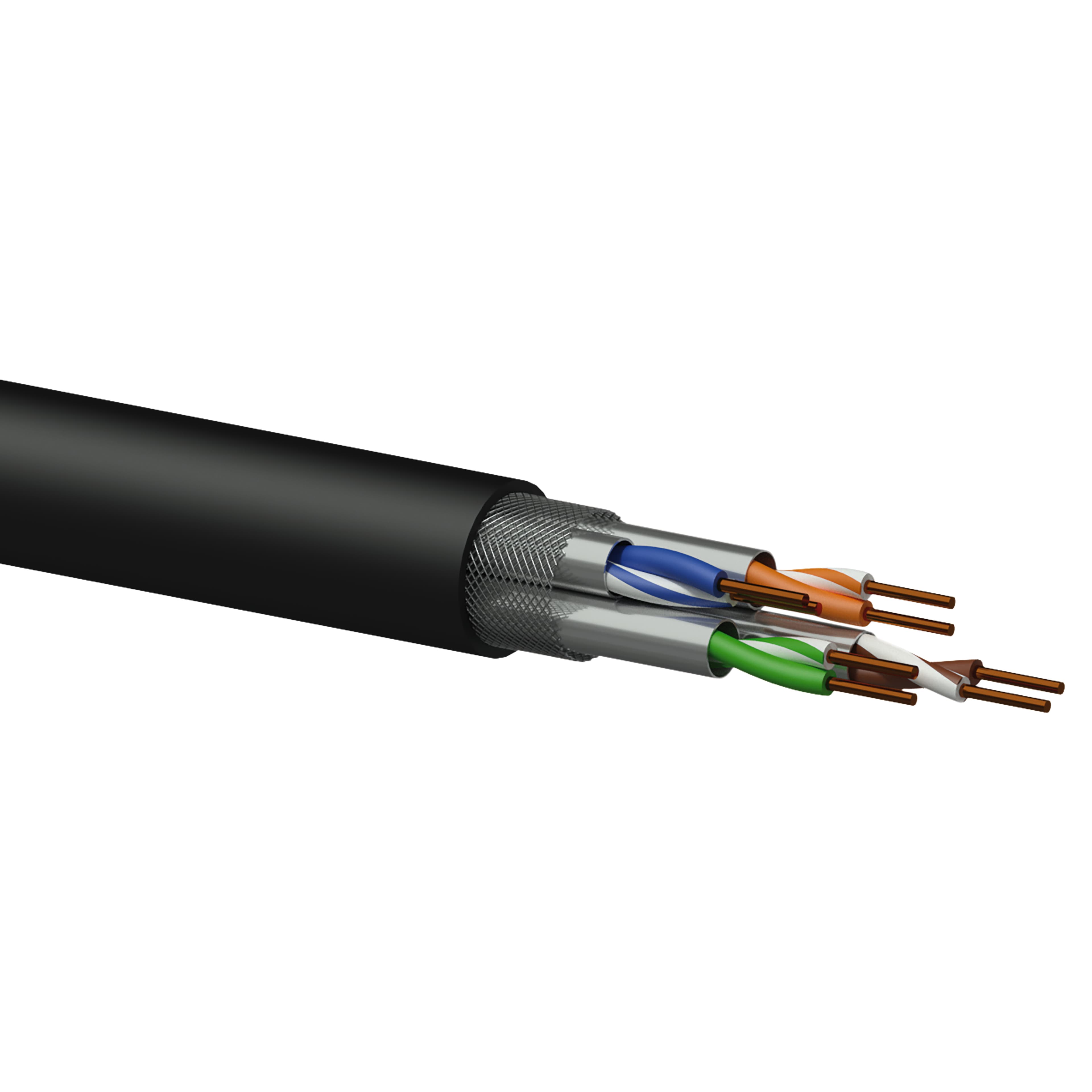 Networking cable - CAT7 - S/FTP - solid 0.25 mm² - 23 AWG - FlamoFlex™ 305m reel in a box