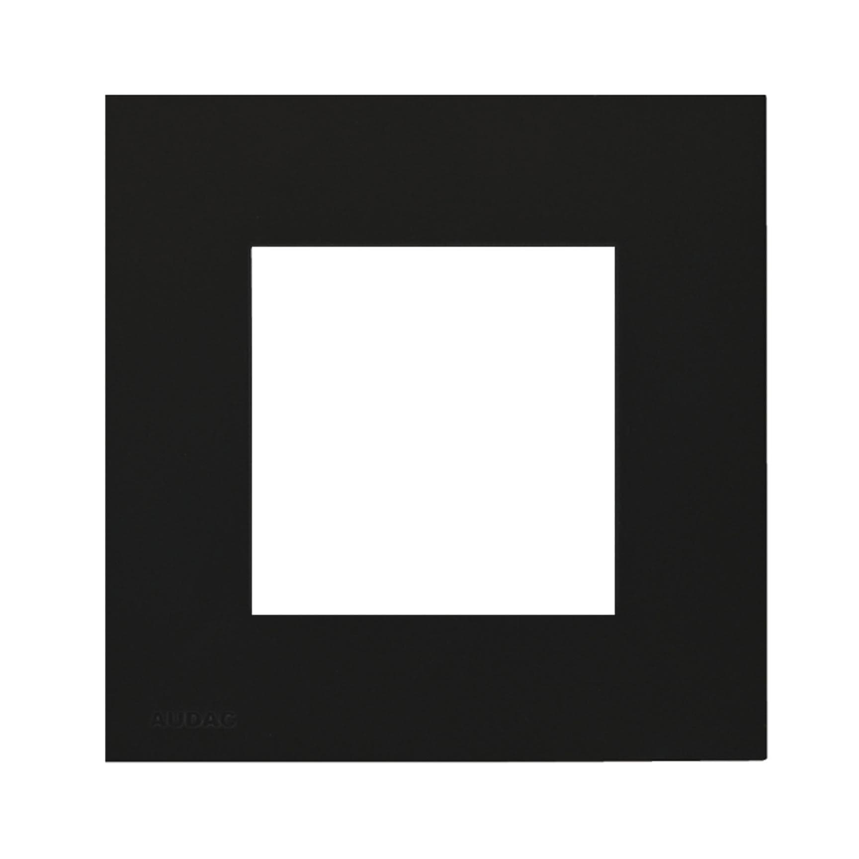 Cover frame single 45 x 45 mm with hooks Black version